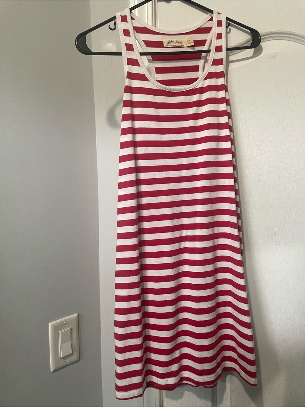 Faded Glory Red and White Striped Racerback Dress